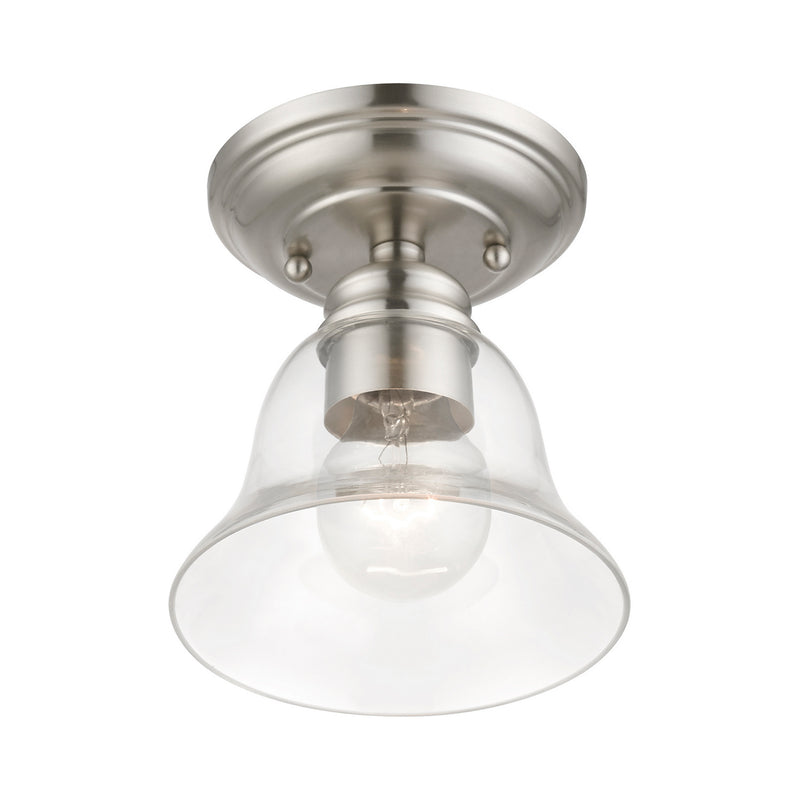 Livex Lighting 46481-91 One Light Semi-Flush Mount, Brushed Nickel