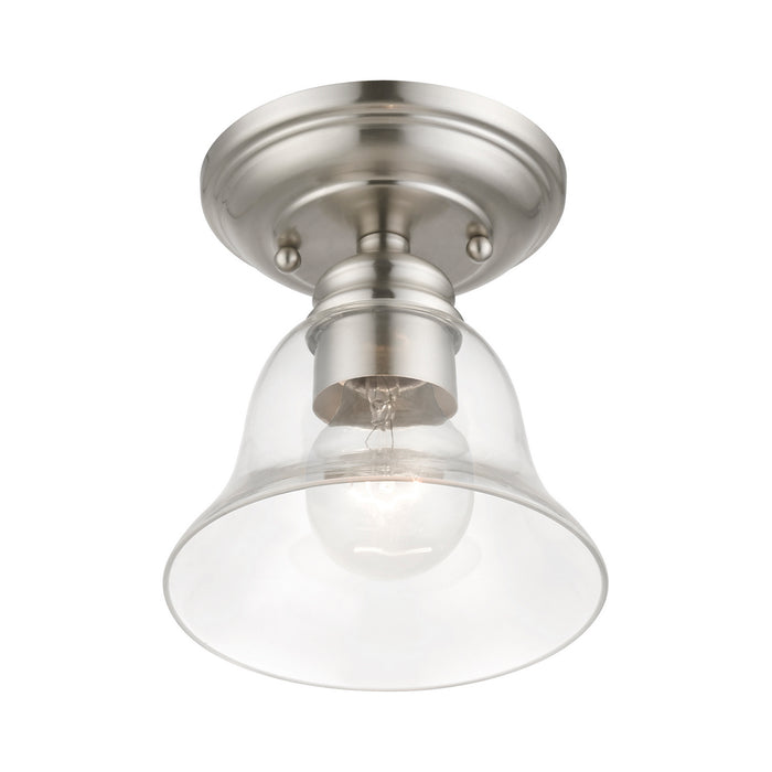 Livex Lighting 46481-91 One Light Semi-Flush Mount, Brushed Nickel