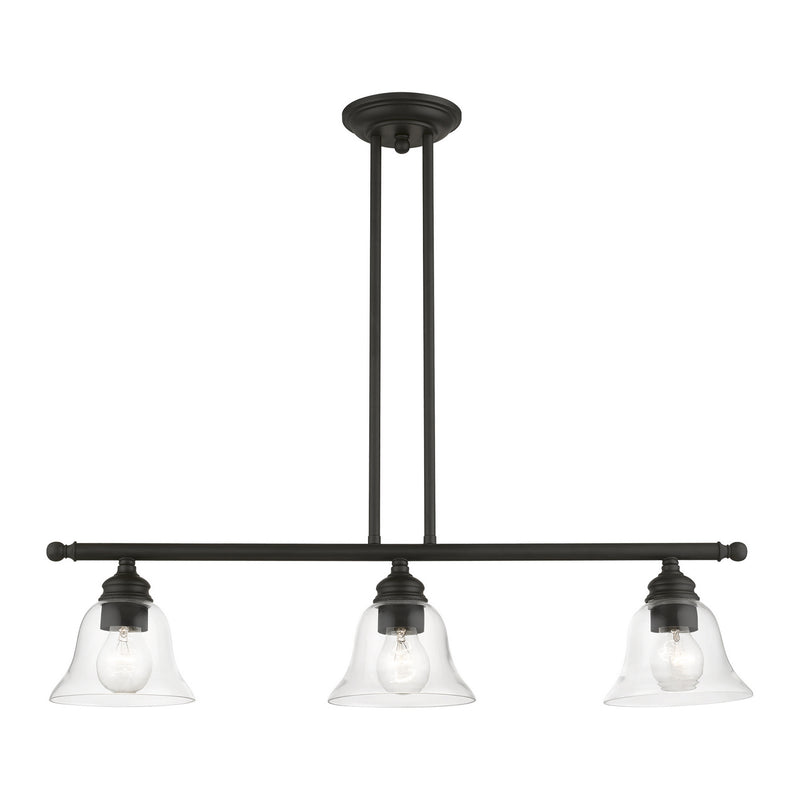 Livex Lighting 46487-04 Three Light Linear Chandelier, Black