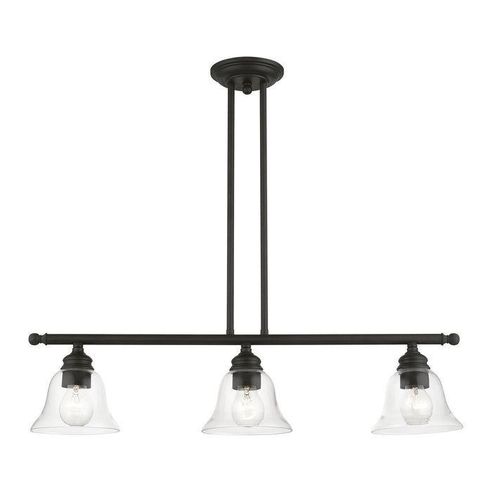 Livex Lighting 46487-04 Three Light Linear Chandelier, Black