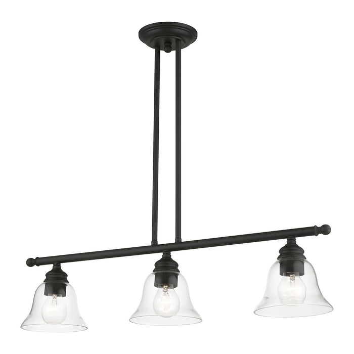 Livex Lighting 46487-04 Three Light Linear Chandelier, Black