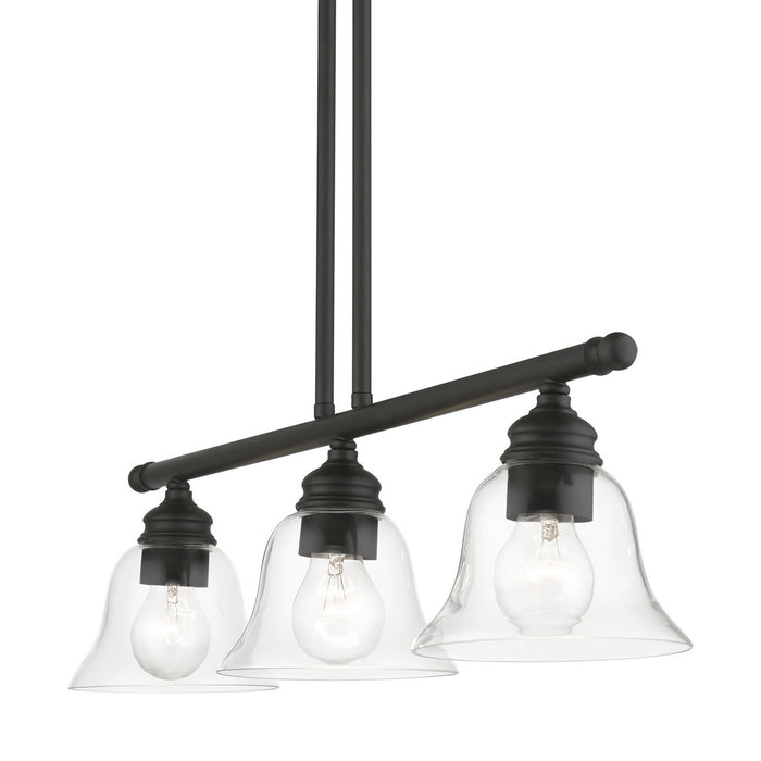 Livex Lighting 46487-04 Three Light Linear Chandelier, Black