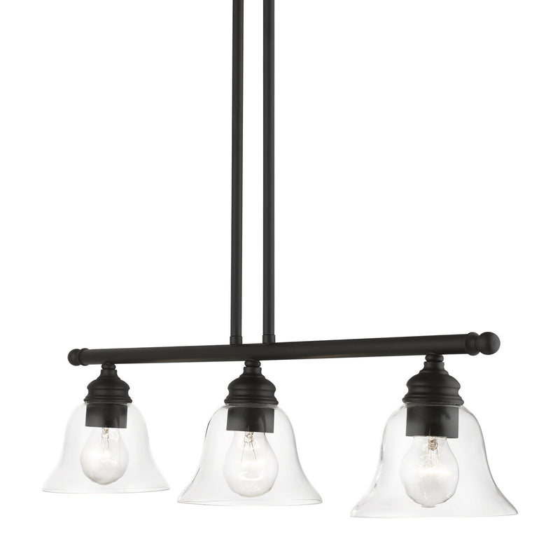 Livex Lighting 46487-04 Three Light Linear Chandelier, Black