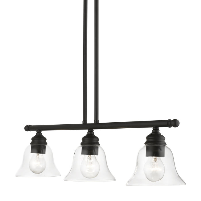 Livex Lighting 46487-04 Three Light Linear Chandelier, Black