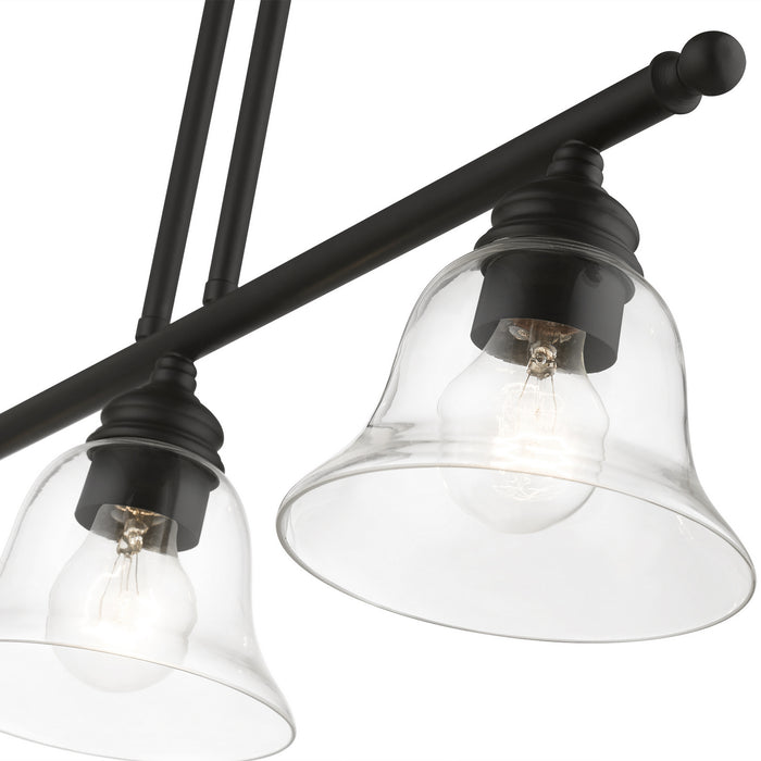 Livex Lighting 46487-04 Three Light Linear Chandelier, Black