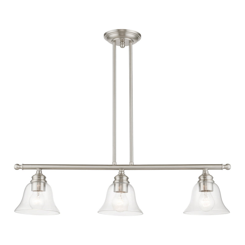 Livex Lighting 46487-91 Three Light Linear Chandelier, Brushed Nickel