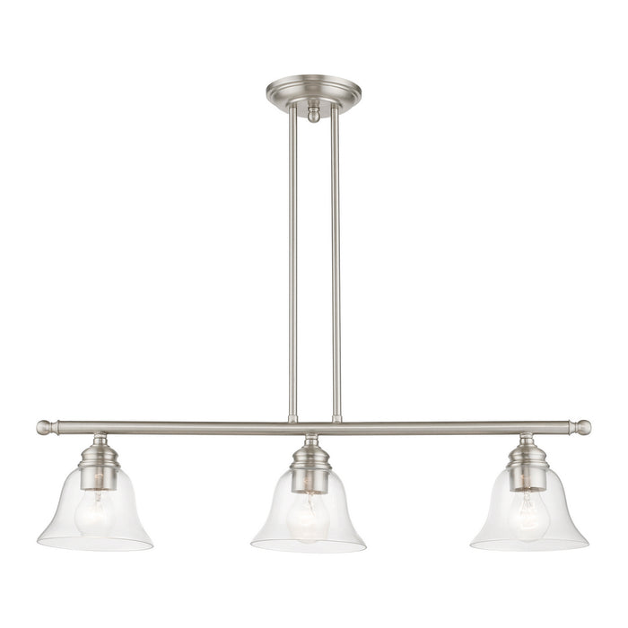 Livex Lighting 46487-91 Three Light Linear Chandelier, Brushed Nickel