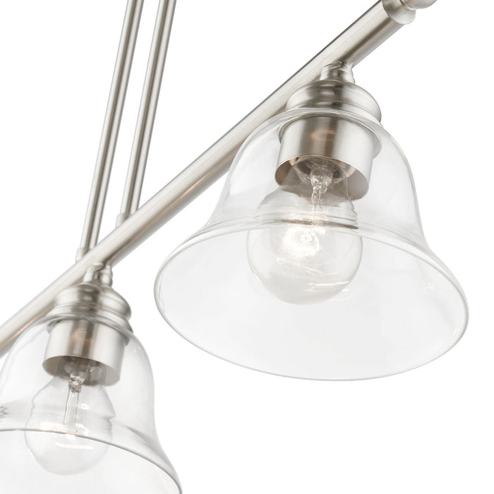 Livex Lighting 46487-91 Three Light Linear Chandelier, Brushed Nickel