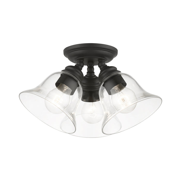 Livex Lighting 46489-04 Three Light Semi-Flush Mount, Black