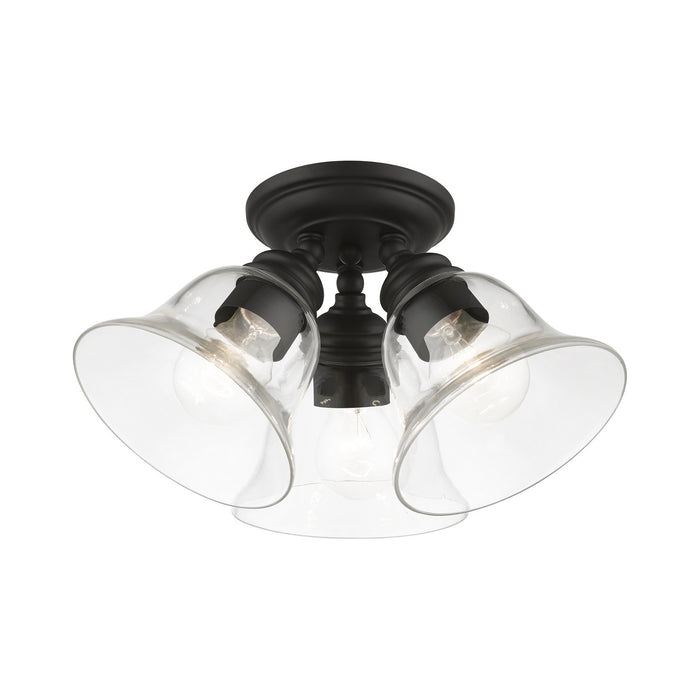 Livex Lighting 46489-04 Three Light Semi-Flush Mount, Black