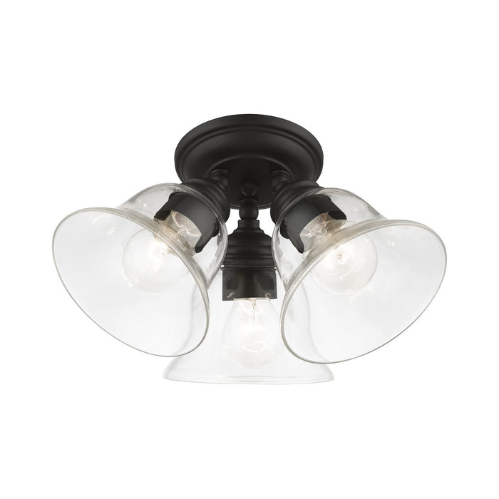 Livex Lighting 46489-04 Three Light Semi-Flush Mount, Black