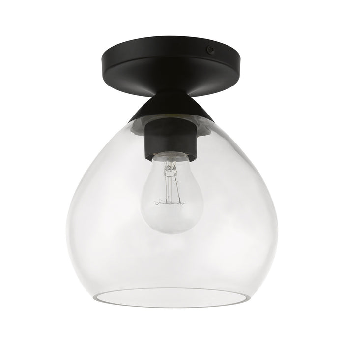 Livex Lighting 46500-04 One Light Semi-Flush Mount, Black