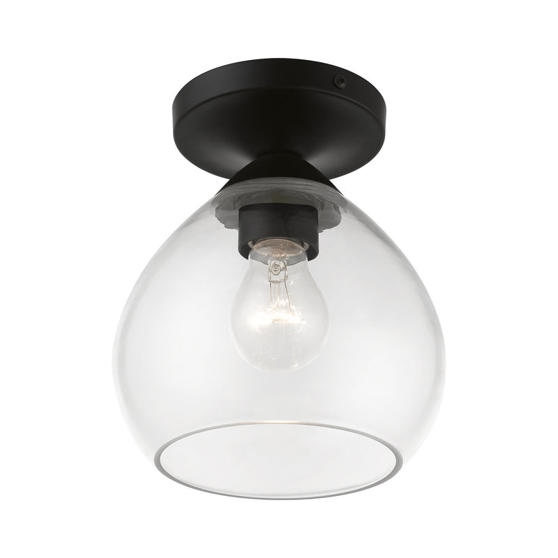 Livex Lighting 46500-04 One Light Semi-Flush Mount, Black