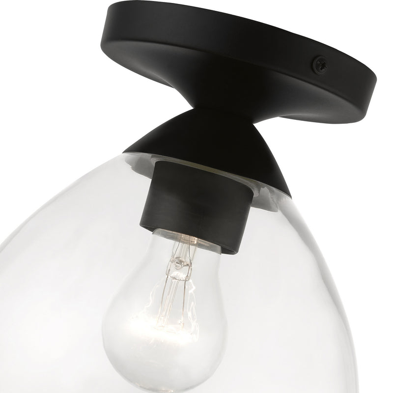 Livex Lighting 46500-04 One Light Semi-Flush Mount, Black