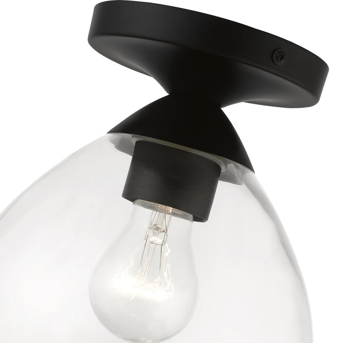 Livex Lighting 46500-04 One Light Semi-Flush Mount, Black