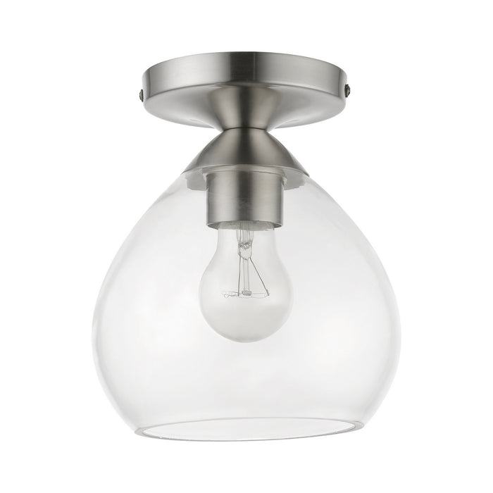 Livex Lighting 46500-91 One Light Semi-Flush Mount, Brushed Nickel