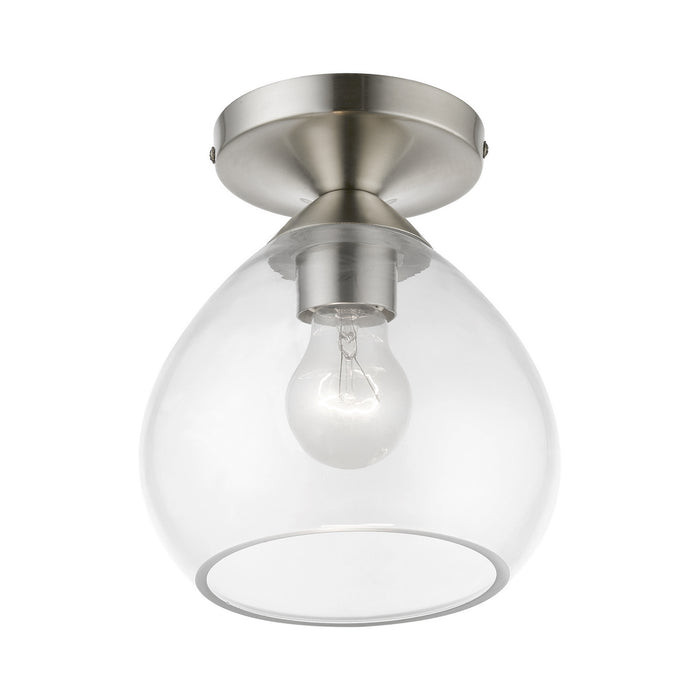Livex Lighting 46500-91 One Light Semi-Flush Mount, Brushed Nickel
