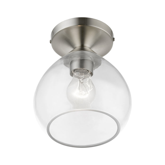 Livex Lighting 46500-91 One Light Semi-Flush Mount, Brushed Nickel