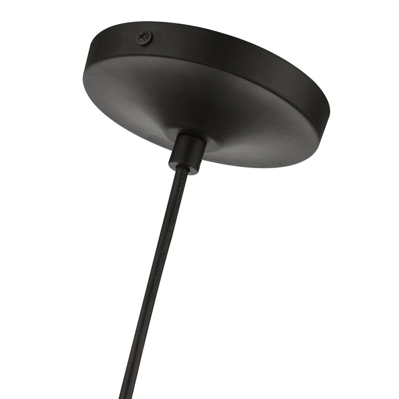 Livex Lighting 46501-04 One Light Mini Pendant, Black w/Brushed Nickel