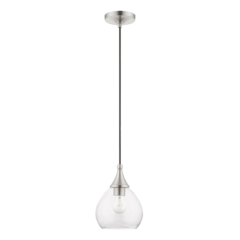 Livex Lighting 46501-91 One Light Mini Pendant, Brushed Nickel