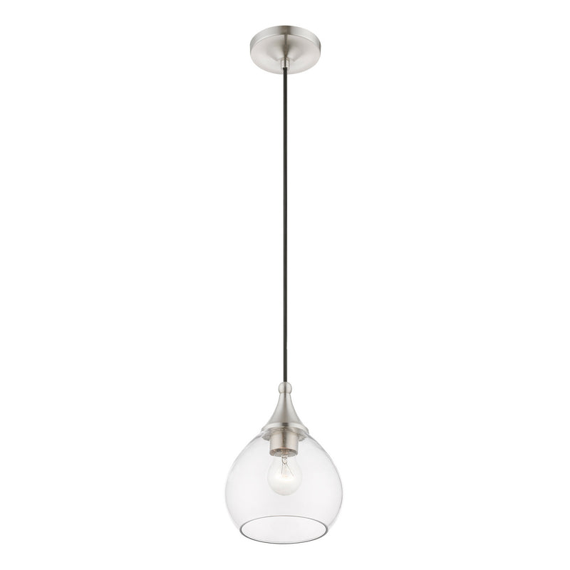 Livex Lighting 46501-91 One Light Mini Pendant, Brushed Nickel