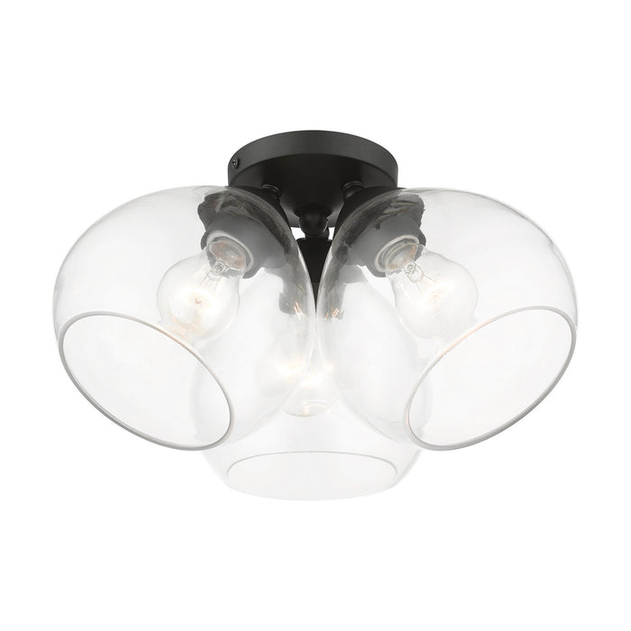 Livex Lighting 46502-04 Three Light Semi-Flush Mount, Black