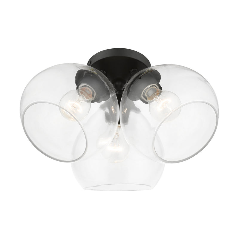 Livex Lighting 46502-04 Three Light Semi-Flush Mount, Black