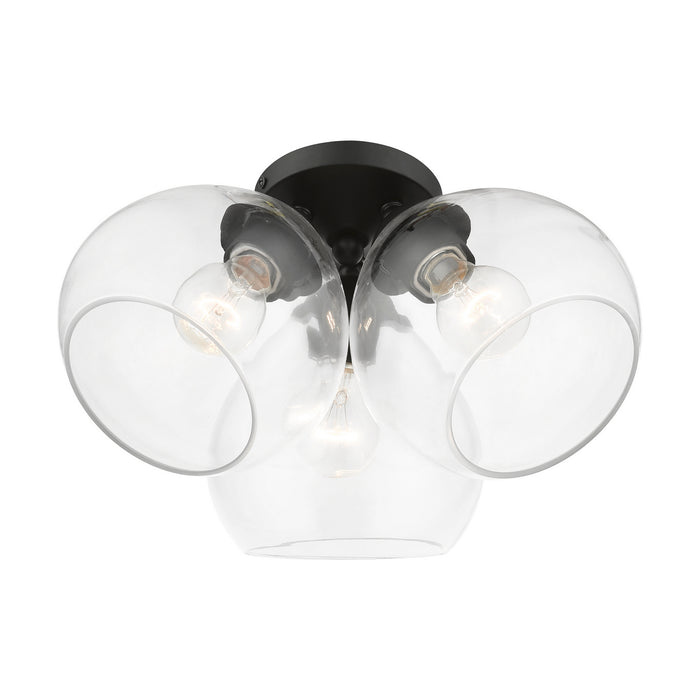 Livex Lighting 46502-04 Three Light Semi-Flush Mount, Black