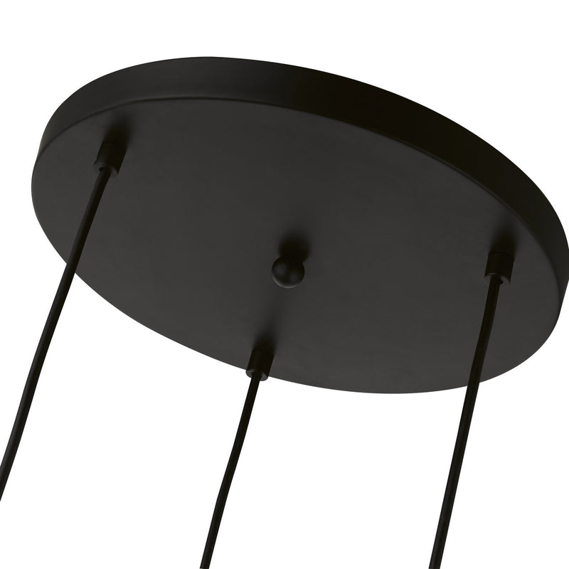 Livex Lighting 46503-04 Three Light Pendant, Black w/Brushed Nickel