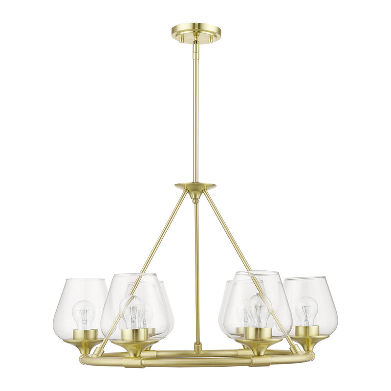 Livex Lighting 46726-12 Six Light Chandelier, Satin Brass