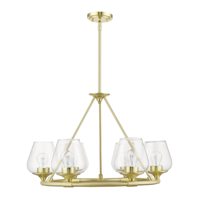 Livex Lighting 46726-12 Six Light Chandelier, Satin Brass