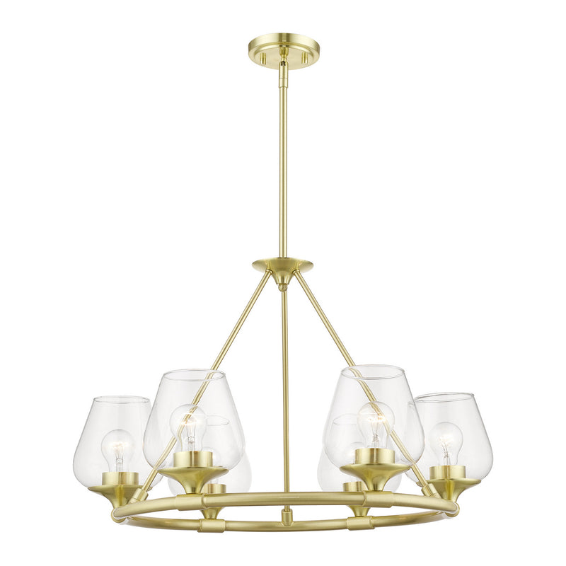 Livex Lighting 46726-12 Six Light Chandelier, Satin Brass