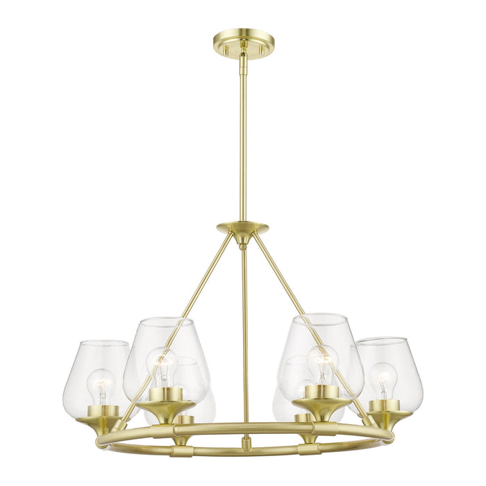 Livex Lighting 46726-12 Six Light Chandelier, Satin Brass