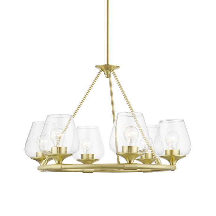 Livex Lighting 46726-12 Six Light Chandelier, Satin Brass