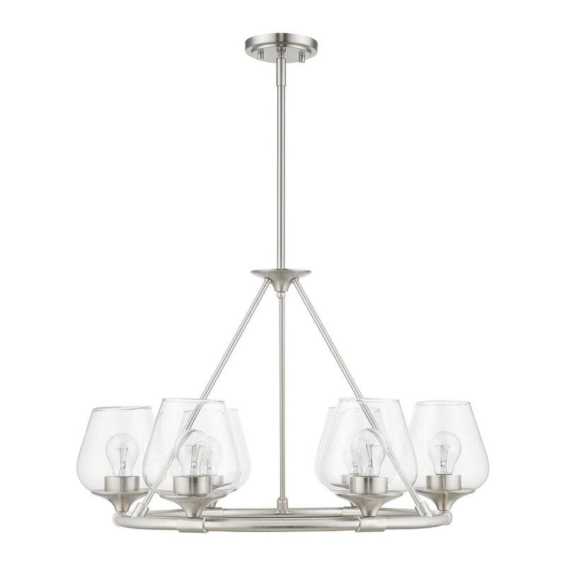 Livex Lighting 46726-91 Six Light Chandelier, Brushed Nickel