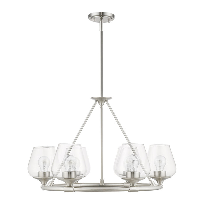 Livex Lighting 46726-91 Six Light Chandelier, Brushed Nickel