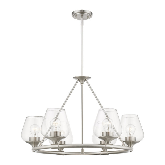 Livex Lighting 46726-91 Six Light Chandelier, Brushed Nickel