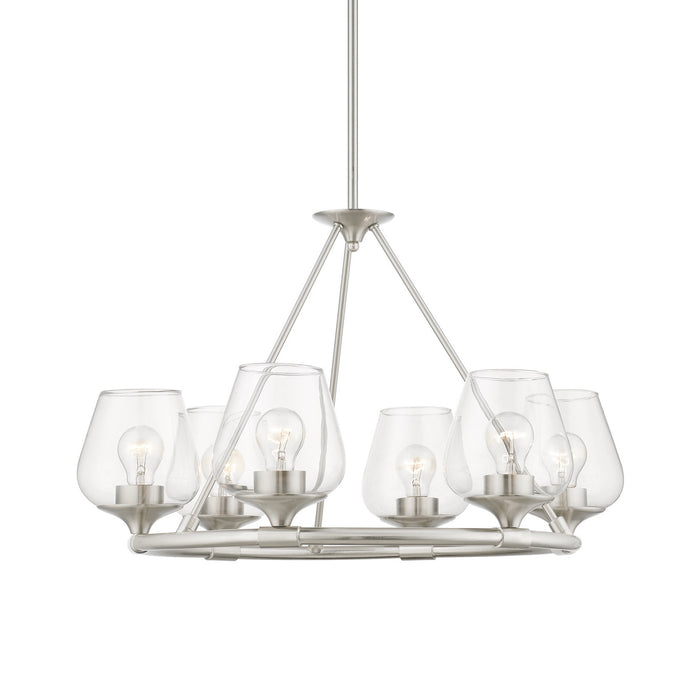 Livex Lighting 46726-91 Six Light Chandelier, Brushed Nickel