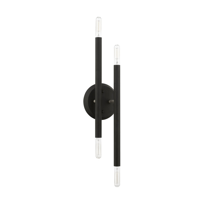 Livex Lighting 46771-04 Four Light Wall Sconce, Black w/Brushed Nickel