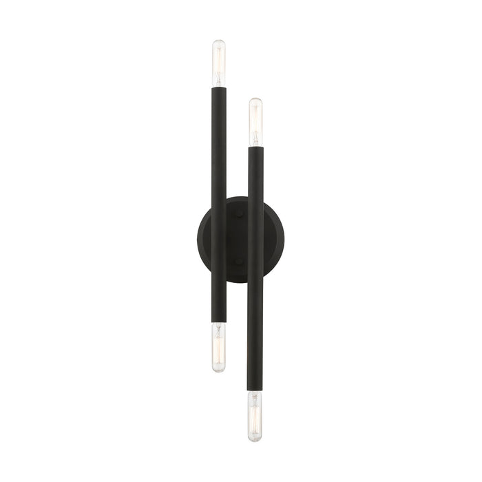 Livex Lighting 46771-04 Four Light Wall Sconce, Black w/Brushed Nickel