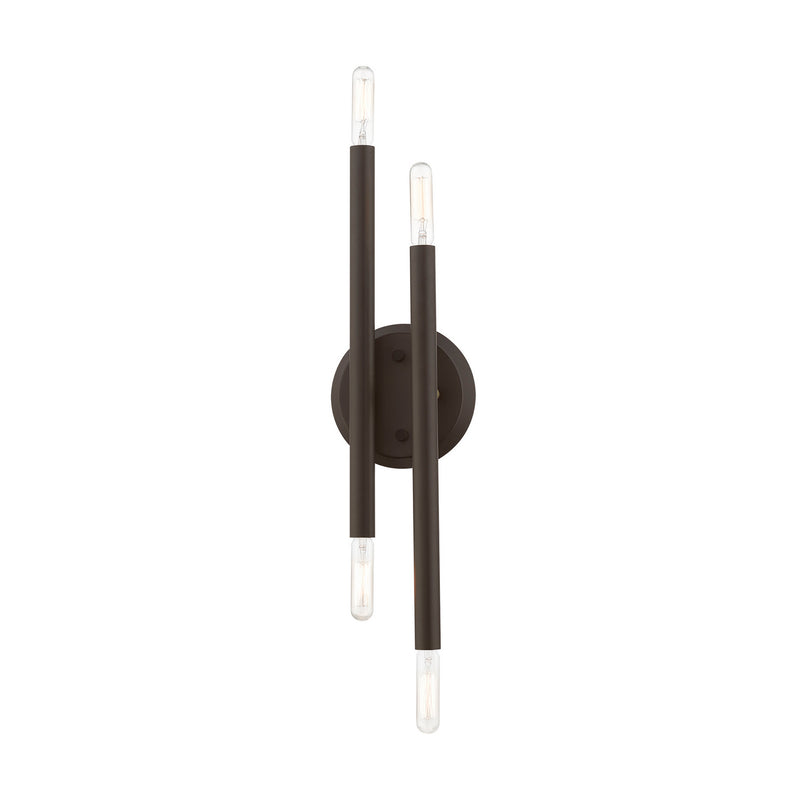 Livex Lighting 46771-07 Four Light Wall Sconce, Bronze w/Antique Brass