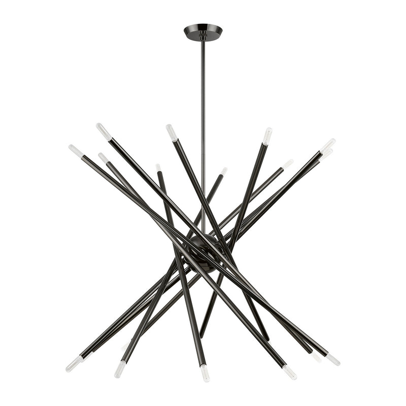Livex Lighting 46779-46 20 Light Chandelier, Black Chrome