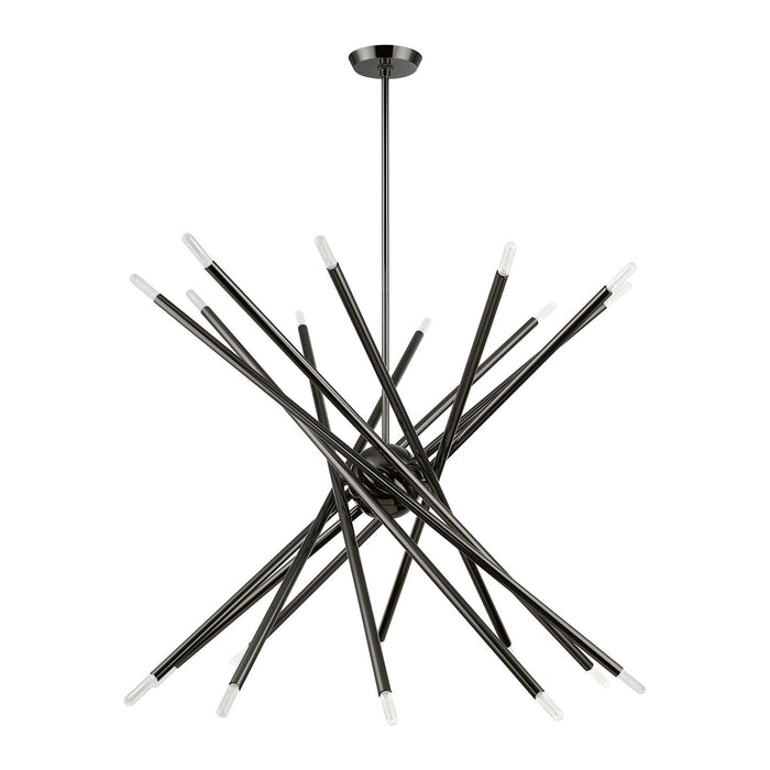 Livex Lighting 46779-46 20 Light Chandelier, Black Chrome