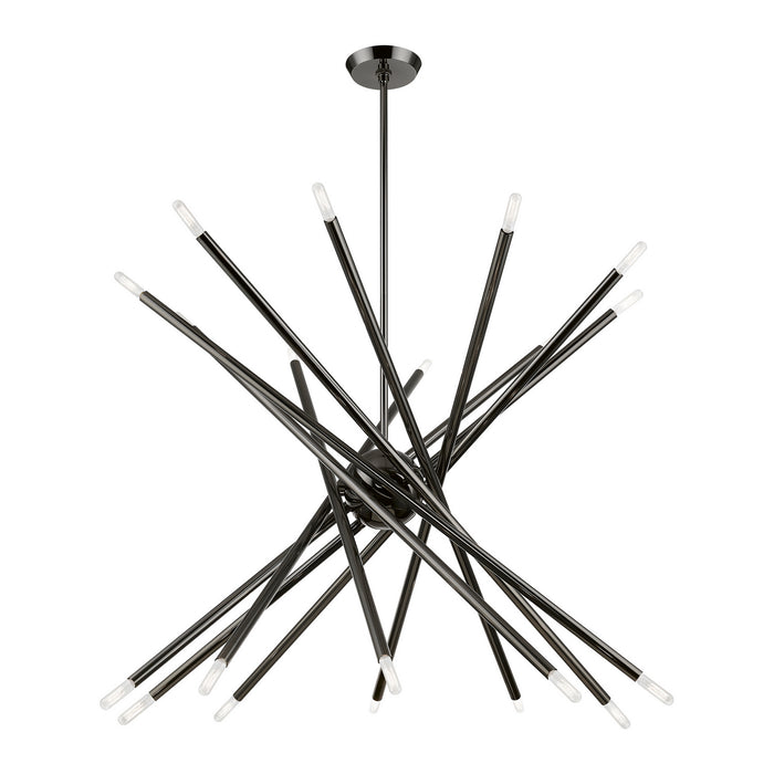 Livex Lighting 46779-46 20 Light Chandelier, Black Chrome