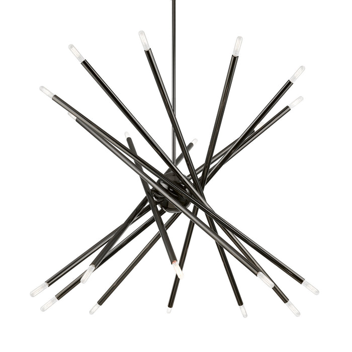 Livex Lighting 46779-46 20 Light Chandelier, Black Chrome