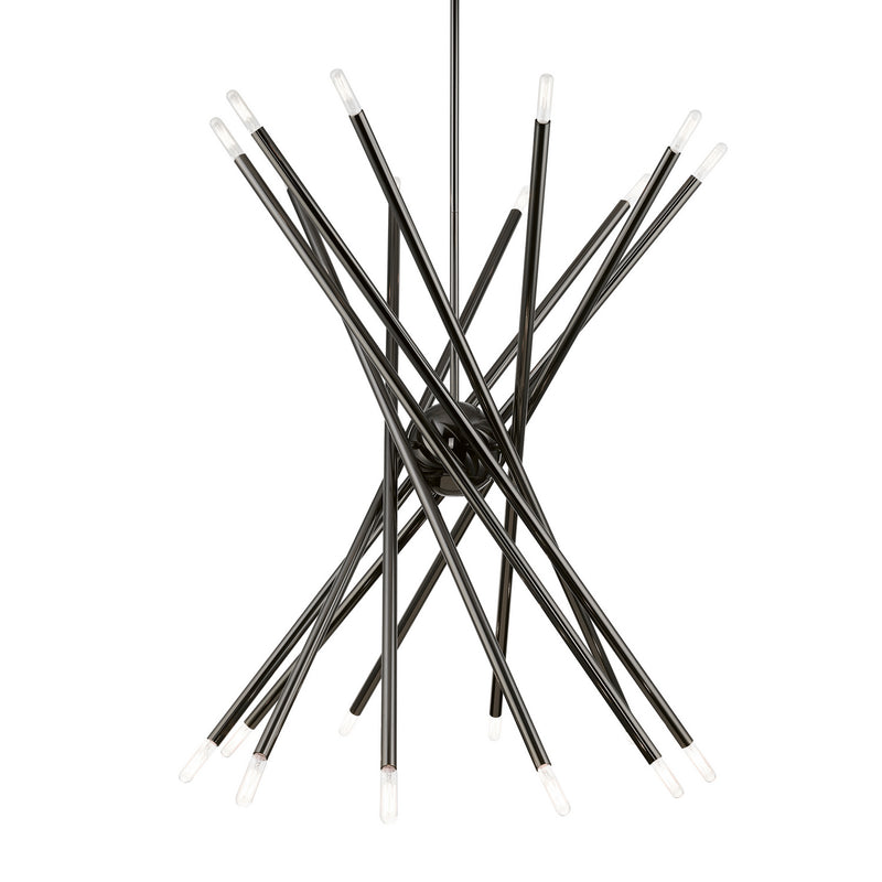 Livex Lighting 46779-46 20 Light Chandelier, Black Chrome