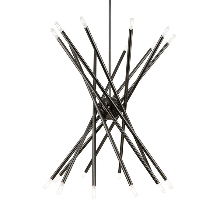 Livex Lighting 46779-46 20 Light Chandelier, Black Chrome
