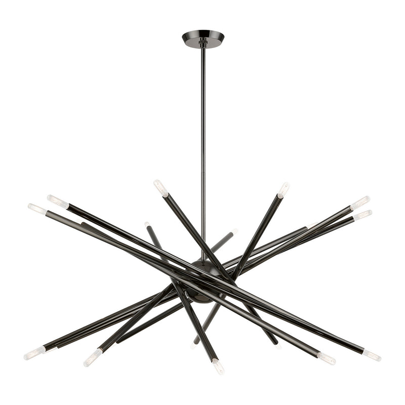 Livex Lighting 46779-46 20 Light Chandelier, Black Chrome