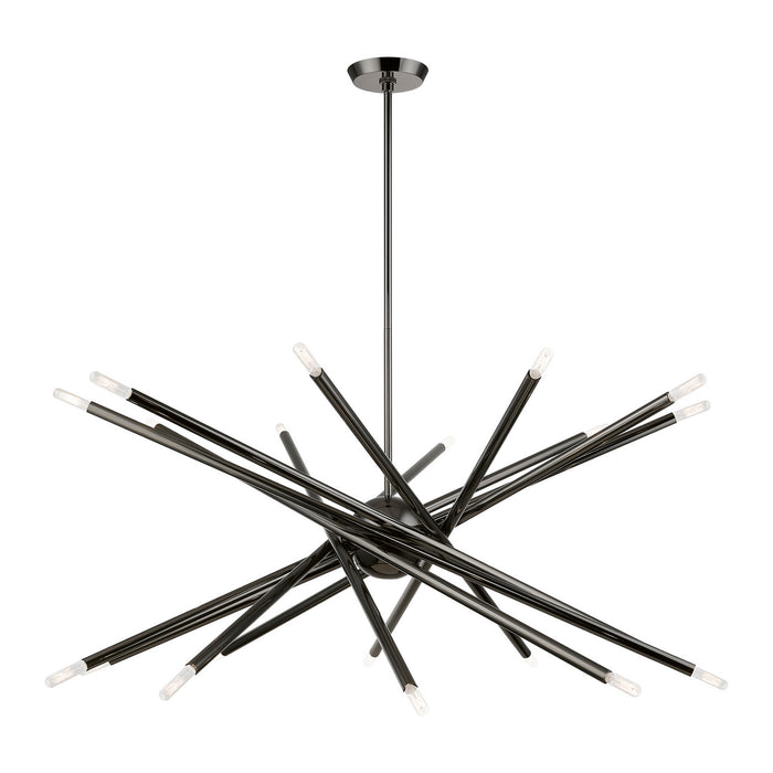 Livex Lighting 46779-46 20 Light Chandelier, Black Chrome