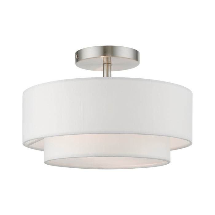 Livex Lighting 47151-91 Two Light Semi-Flush Mount, Brushed Nickel